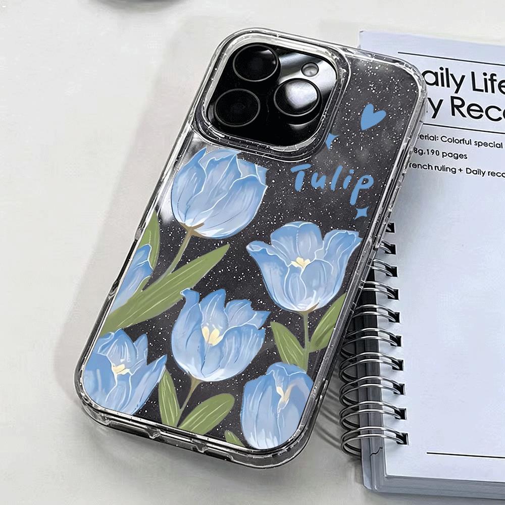 Blue Tulip cho iPhone 17promax trường hợp điện thoại1615plus trường hợp bột flash141312pro