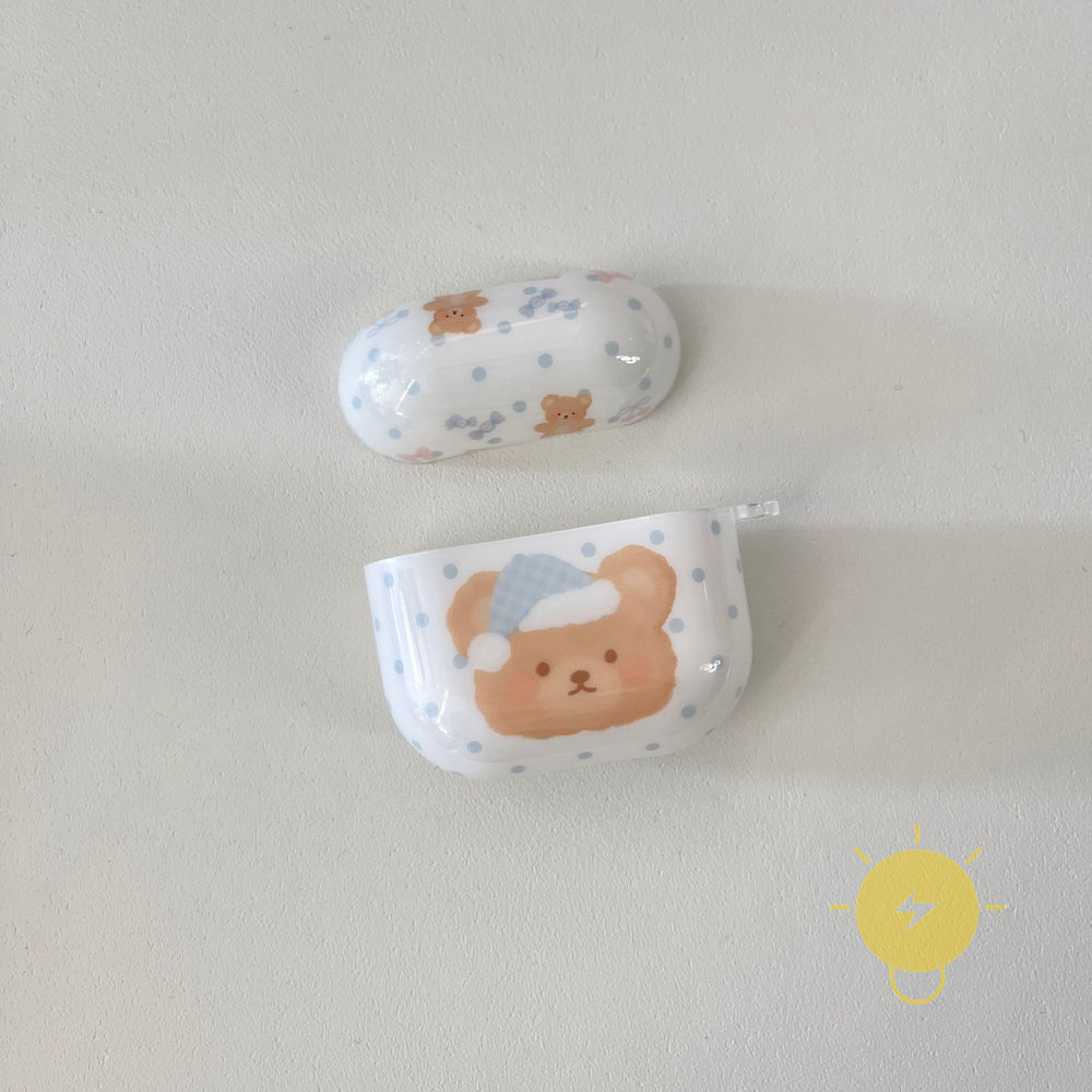 Phone Case For AirPods 4 / Pro3 / Pro2 / Pro / 3 / 2 / 1 TPU Chain Bear Headset Aesthetic Korean Cute