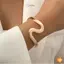 Vòng đeo tay mở hình dạng sóng Trang sức thanh lịch tối giản dành cho nữ Đa năng cho công việc và du lịch mới