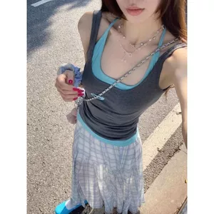 Dây đeo cổ dây màu tương phản mùa hè Hot Girl Tất cả các trận đấu
