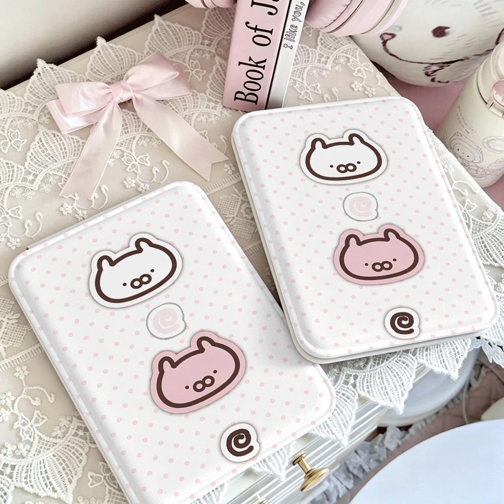 Gương gấp mini họa tiết mèo chấm bi đáng yêu chống vỡ chất liệu bền đẹp
