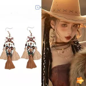 Bông Tai Hoa Mùa Hè Dễ Thương Handmade Kỳ Nghỉ Bông Tai Bohemian Phóng Đại Bãi Biển Nữ Trang Sức Đảng Mới
