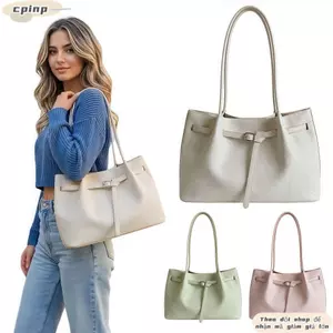 Túi đeo vai CPINCP, Túi xách công suất lớn cổ điển, Da PU màu trơn đa năng thời trang Túi Tote đi lại thanh lịch Trường học / Du lịch / Làm việc