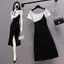 Mùa hè Phong cách mới Thời trang Plus Size Quần áo nữ Fat Sister Slimmer Look Fake Two-Piece Split Dress Tay ngắn