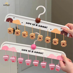 Tất Gấu Dễ Thương Kẹp Nhiều Trơn Trượt Ban Công Giá Phơi Móc Treo Cho Bé