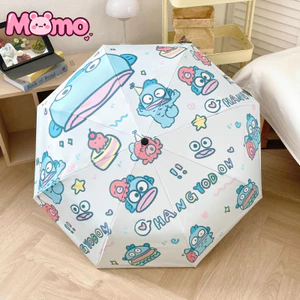 Hoạt Hình Dễ Thương Họa Tiết Chú Hề Che Nắng Chống Tia UV Chống Nắng Màu Đen Phủ Gấp Ô Tự Động