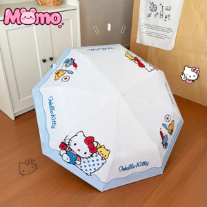 2026 Ô tự động cầm tay che nắng và mưa hoạt hình Hello Kitty mới