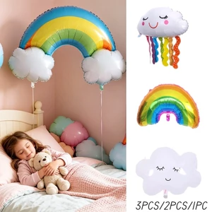 1 / 2 / 3 Chiếc Mới Cầu Vồng Mây Bóng Bay Dễ Thương Mỉm Cười Bóng Bay Cho Trẻ Em Tiệc Sinh Nhật Cho Bé Tắm Trang Trí Phòng Đạo Cụ Ảnh