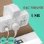 Ổ chia điện có cổng USB kiêm Đèn ngủ điều chỉnh 3 mức sáng Ổ cắm điện không dây đặc biệt 2 chấu-TOOLIX