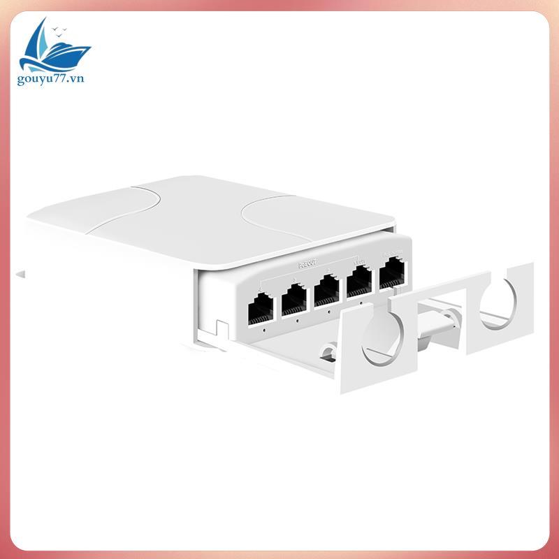 [gouyu77.vn] Bộ lặp POE chống nước ngoài trời 4 cổng IP55 mới Bộ mở rộng PoE Công tắc mạng 1 đến 4 cho máy ảnh IP