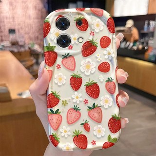 Vỏ Cho Xiaomi Redmi Note 15 14 13 12 Pro Plus 5G Note 15 Pro 4G Vỏ Điện Thoại Dễ Thương Dâu Anh Đào Kem Trái Cây Vồng Cạnh Chống Sốc Silicon Mềm Hoạt Hình TPU Bảo Vệ Camera