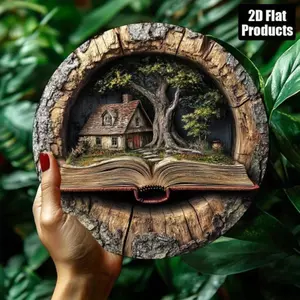 HELLOYOUNG Vintage Đồng Treo Tường Nghệ Thuật Retro Tròn Đau Khổ Trang Trí Cho Quán Cafe Nhà Sách