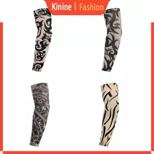 KIN Giả Xăm Cánh Tay Tay Tay Cho Nam Nữ Bảo Vệ Làm Mát Cánh Tay Bao Da Ice Silk Armwear Cho Thể Thao Ngoài Trời Đi Xe Đạp Fi
