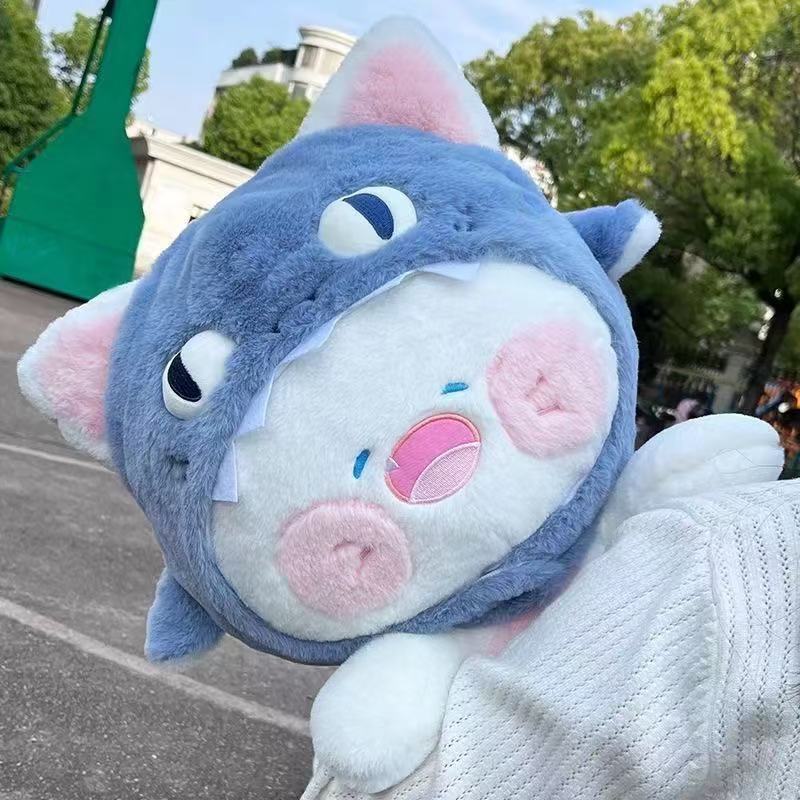 Gấu Bông Mèo Dudu Cá Mập Đáng Yêu, Mũ Có Thể Tháo Rời, Kích Thước 35-50cm, Quà Tặng Dễ Thương Cho Mọi Lứa Tuổi