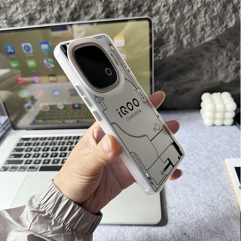 Ốp điện thoại mờ cứng phong cách công nghệ cho iQOO 15 Ultra 15R 13 12 Pro Z10 Z11 Turbo Pro Z9 Neo 11 / 10 / 9 Z9 Turbo Z8 Vỏ iQOO chống sốc