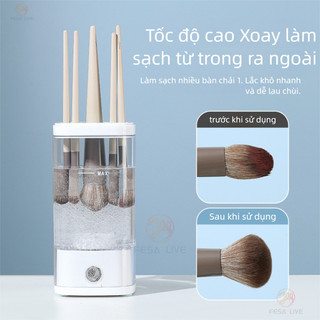 Bàn Chải Trang Điểm Tự Động Bụi Điện Làm Đẹp Trứng Bột Puff Powder Cleaner Bàn Chải Hộp Bảo Quản Hoàn Thiện Xô Lười Hiện Vật
