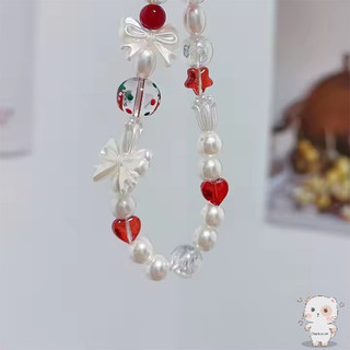 【Chamvn】Dây đeo điện thoại hình nơ hạt anh đào cho bé gái chống mất cổ tay