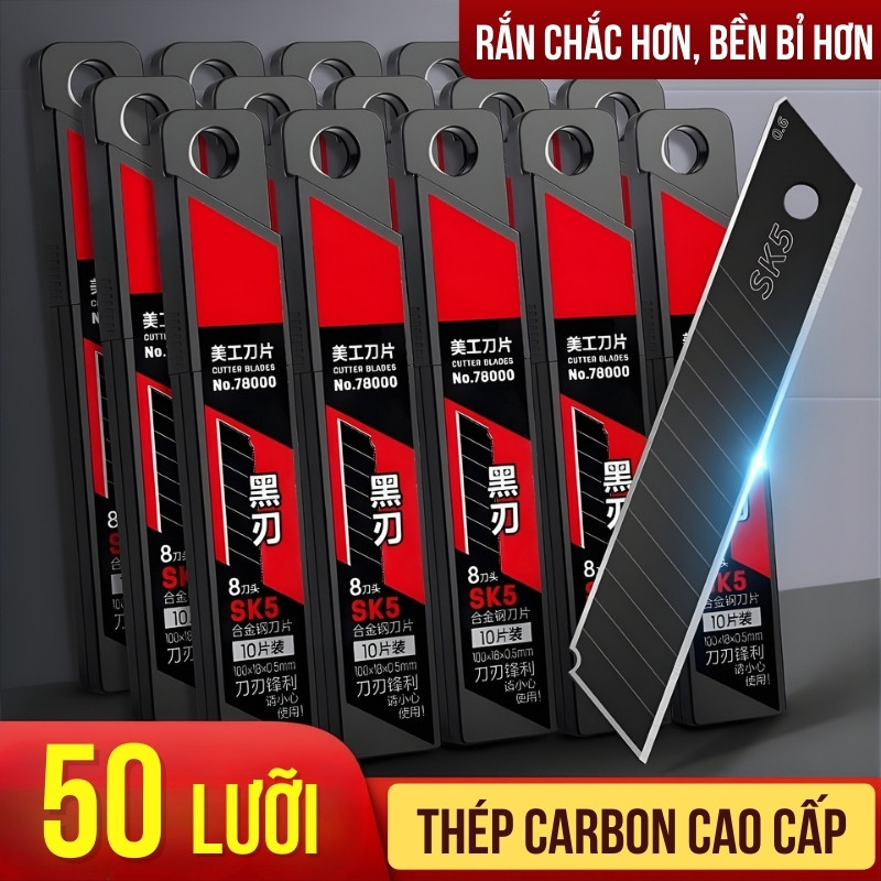 Lưỡi Dao Rọc Giấy Titanium Mini Đa Năng – Combo 10/20/30/50 Lưỡi Sắc Bén, Bền Bỉ, Tiện Dụng Cho Văn Phòng & Gia Đình