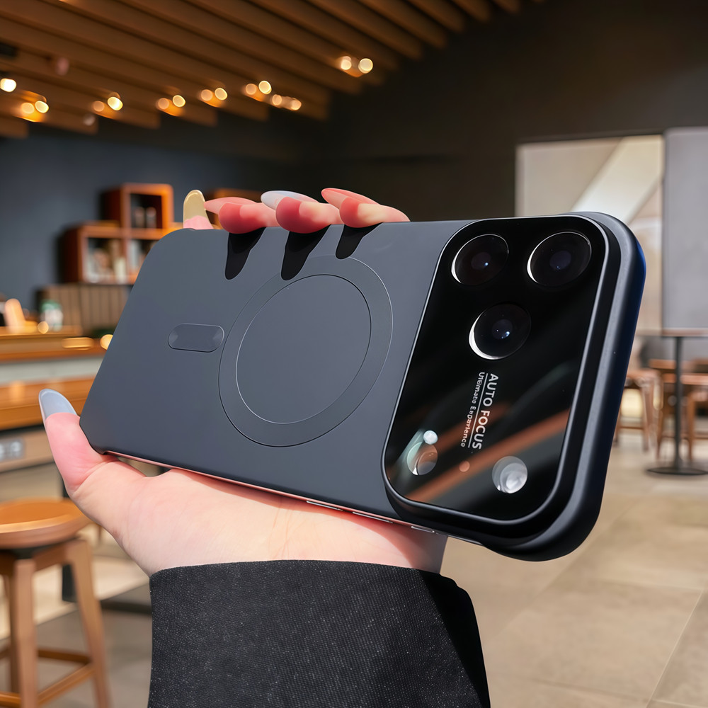 Ốp điện thoại từ tính cửa sổ lớn không viền cho IPhone 17 Pro Max 13 14 15 16 Pro Max Vỏ có Camera Bảo vệ toàn diện Vỏ chống sốc Vỏ cứng Vỏ bảo vệ điện thoại