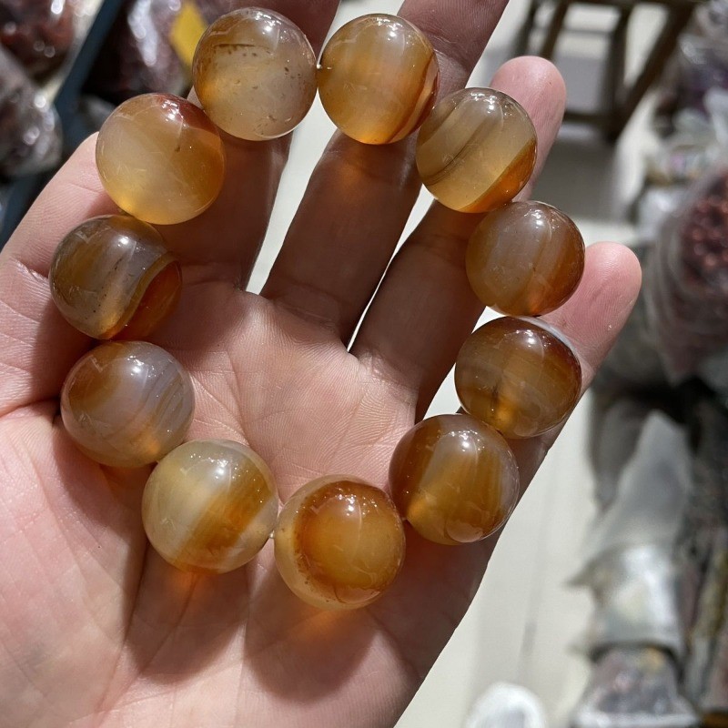 Tự Nhiên Ice Loài Rối Lụa Mã Não Vòng Tay Nam Nữ Hạt Phong Cách Cặp Đôi