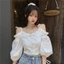 Áo Sơ Mi Tay Ngắn Một Vai Thiết Kế Nữ Niche Mùa Xuân Phong Cách Ngắn Nẹp Tay quây Top 12.16