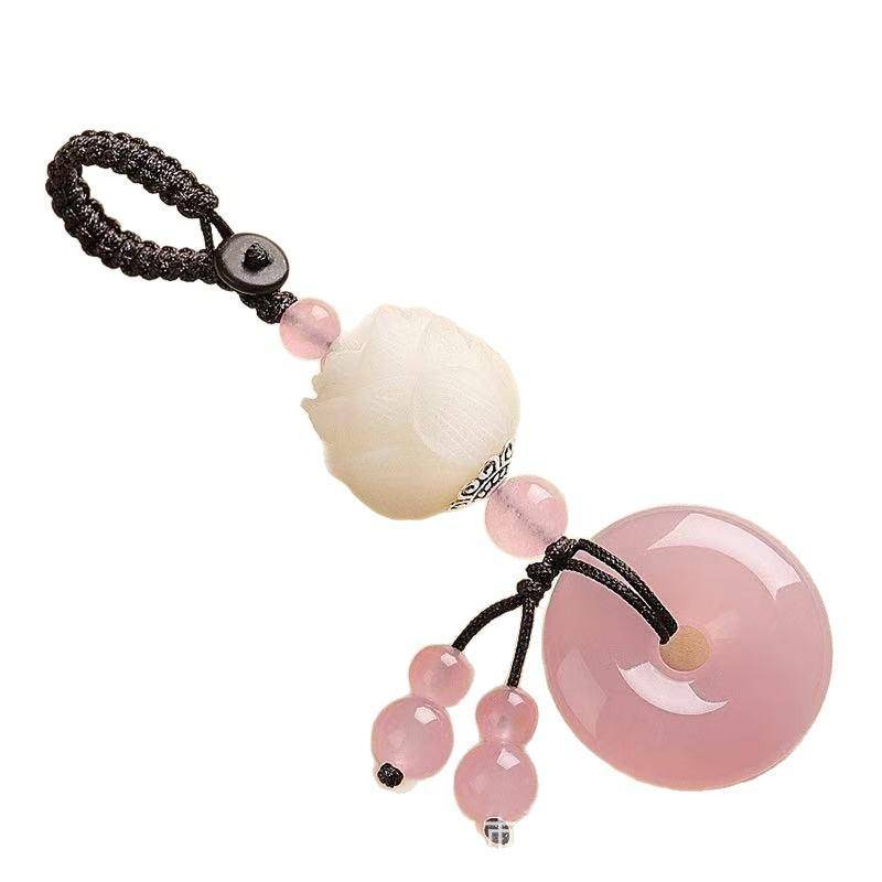 [SVY] Móc khóa Chalcedony trong suốt Móc khóa xe hơi Peace Bule Charm để trang trí túi Quà tặng ý nghĩa cho bạn bè
