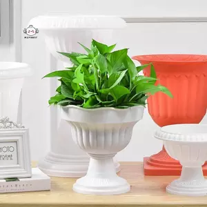 Maybest 1 Bình nhựa gợn sóng nước lớn Sắp xếp chậu hoa Phong cách Bắc Âu hiện đại Nhà phòng khách Trang trí máy tính để bàn {VN}