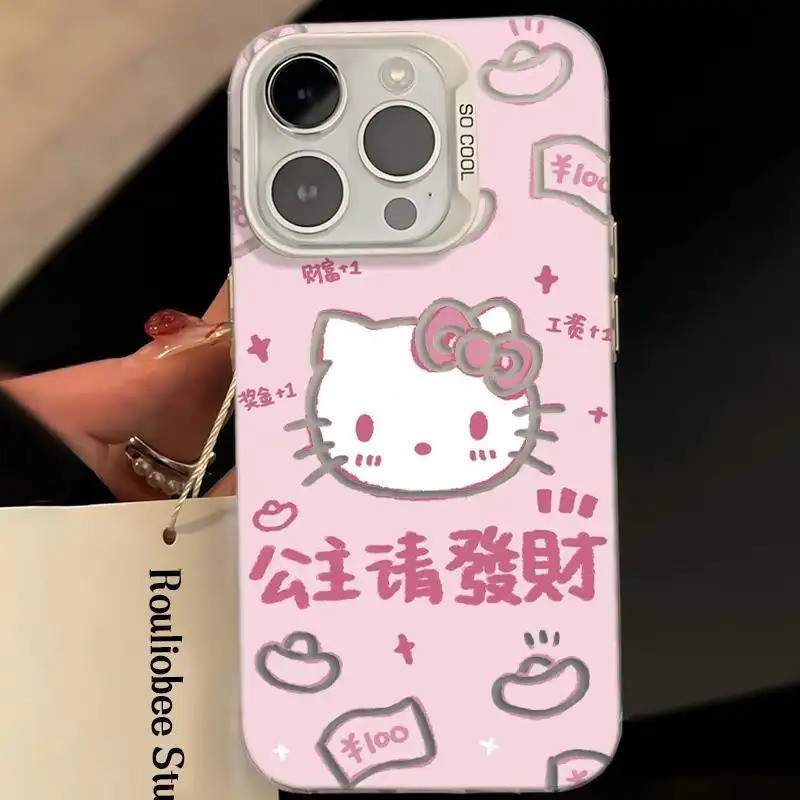 Ốp lưng trong suốt họa tiết Kitty làm giàu chống va đập bảo vệ toàn diệnt Bảo Vệ Camera Cấp iPhone 17/16/15/14/13/12/11M