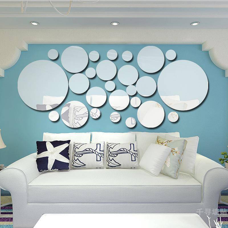 < WHPHous-t > 26 Chiếc Gương Tròn 3D Acrylic Gương Treo Tường DIY Phòng Ngủ Phòng Tắm Và TV Baground Phòng Stier Trang Trí Tường Đẹp