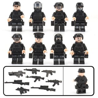 SWAT Quân Đội Khối Xây Dựng Bộ Đồ Chơi ABS Mini Nhân Vật Trẻ Em Chiến Thuật Chơi Mô Hình Hình