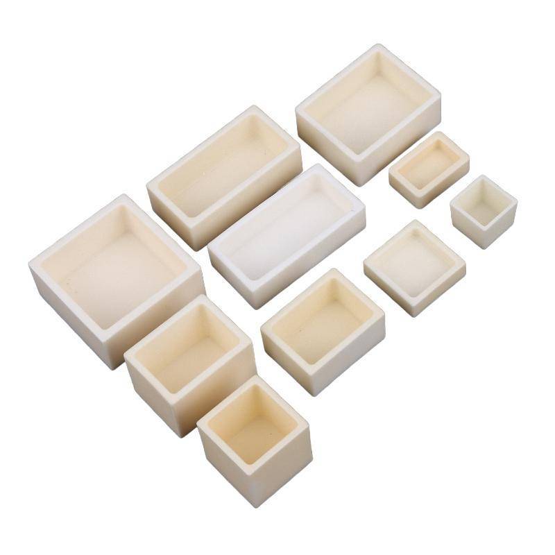 JINHF 99% Alumina Gốm Vuông Crucible Nhiệt Độ Cao Bền Cho Kim Loại Smelting HOT