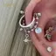 PNPIA- Thời Trang Mới Chéo Xương Tai Móng Tay Sáng Bóng Zircon Hợp Thời Trang Bông Tai Dành Cho Nữ Cơ Thể Xuyên Phụ Kiện