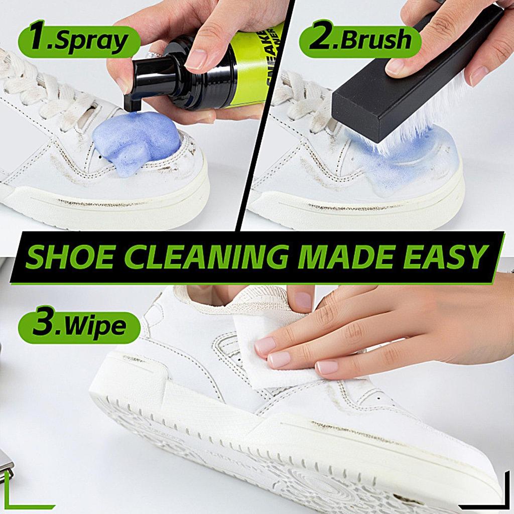 Giày Sneaker Cleaner 100ml 4 Miếng Bọt Không Rửa Làm Sạch Tẩy Trắng Giày Bụi Cho Bóng Rổ Golf Vải Lưới jiwvn