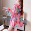 Áo khoác chống nắng hoa nhẹ dành cho nữ, dáng rộng vừa vặn, cỡ lớn, thoáng khí, có mũ trùm đầu