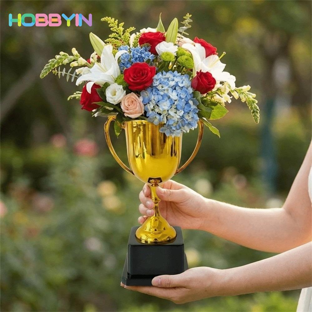 Bình hoa Cúp HOBBYIN, Hộp đựng hoa sáng tạo sành điệu sáng tạo, Trang trí máy tính để bàn Trang trí Xô hoa đa năng nhẹ Trang trí nhà cửa