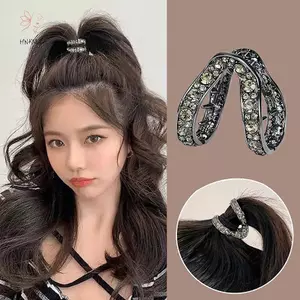 HNKMP Mới Mini Kim Cương Giả Tóc Dành Cho Nữ Thời Trang Nhỏ Chống Rooping Kim Loại NoteHigh Đuôi Ngựa Móng Vuốt Tóc Mũ Đội Đầu Phụ Kiện Tóc.