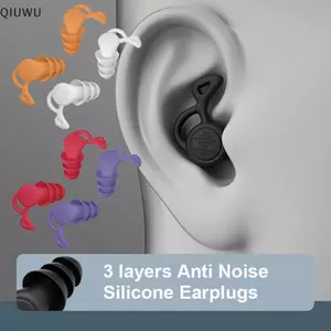 QIUWU 1 Cặp Nút Tai Silicon Chống Ồn Cắm Tai Bơi Cách Ly Can Thiệp Cho Công Sở Ngủ Lướt Sóng Mềm Mại Thoải Mái Bảo Vệ Tai.