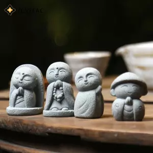 JCSYFAC Tượng Phật Dễ Thương Nhỏ Jizo Phật Điêu Khắc Các Bức Tượng Nhỏ Đồ Trang Trí Sân Vườn Phật Nhật Bản Ksitigarbha Bể Cá Cảnh Mới