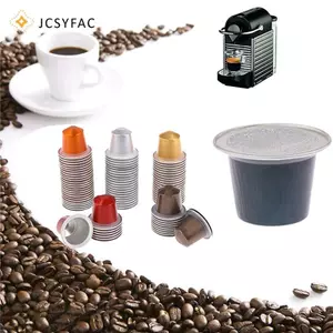 JCSYFAC 10 Cái / bộ Viên nang cà phê Nespresso có thể tái sử dụng Dùng một lần Nespresso Pods Lá nhôm rỗng Viên nang cà phê có nắp đậy Bộ đồ cà phê Mới