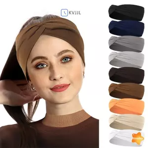Băng Đô Quấn Tóc Co Giãn Rộng Pilates Tập Yoga Chạy Xe Đạp Băng Đô Quấn Mồ Hôi Turban Trang Điểm Tóc Vòng Trang Điểm Headwrap Dành Cho Nữ Mới