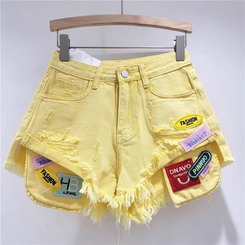 [Giảm giá trong thời gian có hạn] Summer Hot Girl High Street Hot Girl Raw Edge Slimer Look All-Match Quần short Denim rách độc đáo dành cho nữ