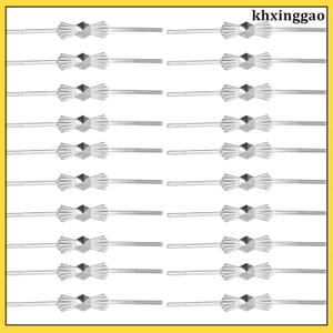 300 Chiếc Bạc Nhôm Đèn Chùm Bowtie Kẹp Đầu Nối Kim Loại Kẹp Buộc Cho khxinggao