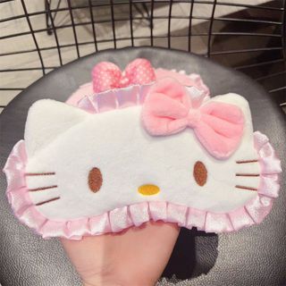 Dễ Thương Hello Kitty Hello Kitty Có Thể Điều Chỉnh Giai Điệu Màu Hồng Che Mặt nạ Mắt Hoạt Hình Ngủ Bảo Vệ Mắt Ren