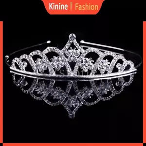 KIN Vintage Cưới Cô Dâu Pha Lê Cho Kim Cương Giả Đầu Vương Miện Phụ Kiện Tóc Ti
