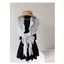 Milyfashion Retro Cực Lớn Đen Trắng Chấm Bi Xù Tam Giác Khăn Che Nắng Fart Rèm Váy Lớp Đa Năng EBTO