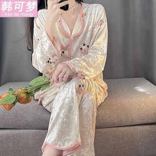 [Pre-Order]-Bộ Đồ Ngủ Nhung Kim Cương Cao Cấp Dành Cho Phụ Nữ, Bộ Đồ Ngủ Dài Tay Mẫu Mới