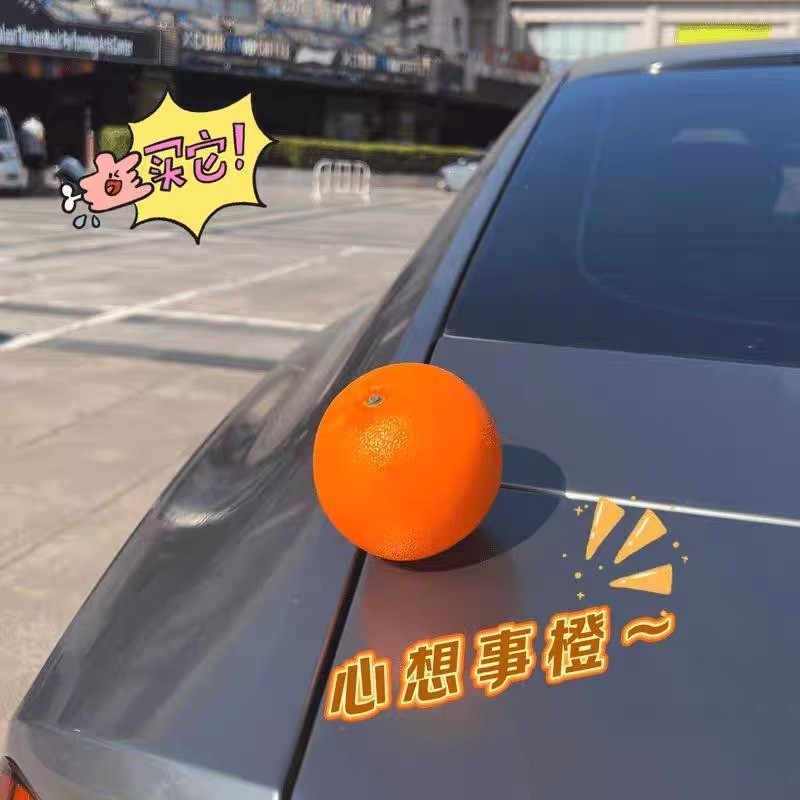 Apple Orange Xe Trang Trí Thân Cây Trang Trí Ngoại Thất Gương Chiếu Hậu Phụ Kiện Trái Cây Thực Tế