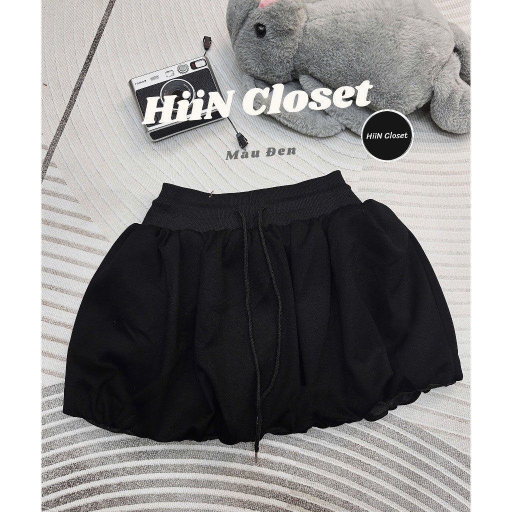 Quần váy Bí ngô chất nỉ 2 da ép mịn / Fom cạp cao ôm eo tôn dáng có dây rút HiiNClothing - 132