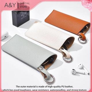 Túi đựng kính râm A & Y Túi đeo kính da Hộp bảo vệ kính mắt có móc khóa Túi đựng kính phong cách Hàn Quốc Kẹp kính.