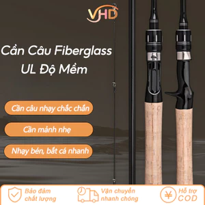 Cần Câu UL Cán Gỗ Đặc – Thân Fiberglass Siêu Dẻo, Cần Ngắn Tiện Dụng, Phù Hợp Máy Đứng & Ngang, Câu Cá Nhỏ Hiệu Quả